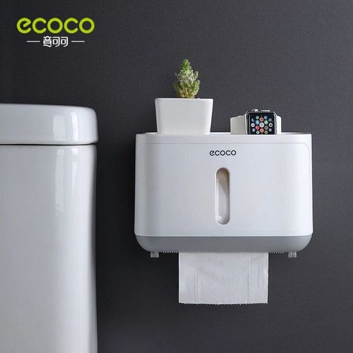 Boîte De Rangement Murale En Plastique Pour Papier Toilette,Essuie-Tout,Étagère De Salle De Bain,Porte-Rouleau - Type Small Grey