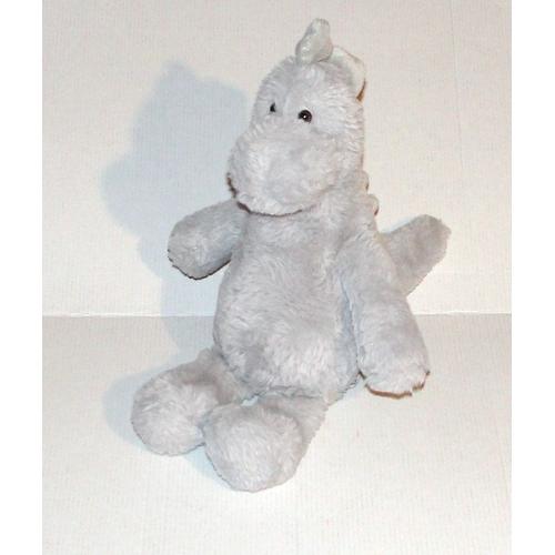 Doudou Dragon Gris Bouchara Eurodif - Peluche Dinosaure 35 Cm