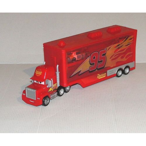 Camion Cars Disney Mack Transporteur De Voiture Mc Queen Rust Eze - Lot De 8 Jouets + Mack