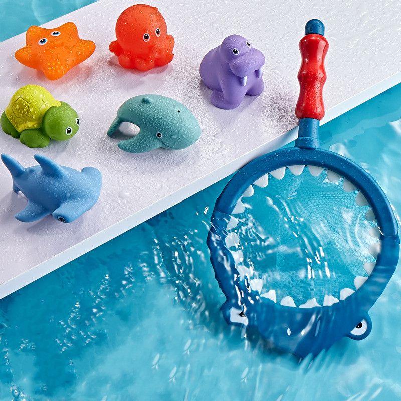Jouets de bain pour bébé, Ensemble de jouets de baignoire de pêche avec  canne à pêche et filet de pêche, jouet de piscine de piscine horlogerie  jouets de piscine pour bébé et