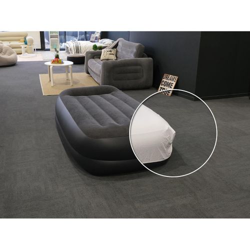 Pack Matelas Gonflable Pillow Rest Raised 1 Place Intex + Drap Housse