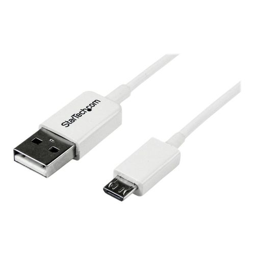 StarTech.com Câble Micro USB 1 m - A vers Micro B - Cordon Micro USB 2.0 - 1x USB A (M) 1x USB Micro B (M) - Blanc 1m - Câble USB - Micro-USB de type B (M) pour USB (M) - USB 2.0 - 1 m - moulé -...