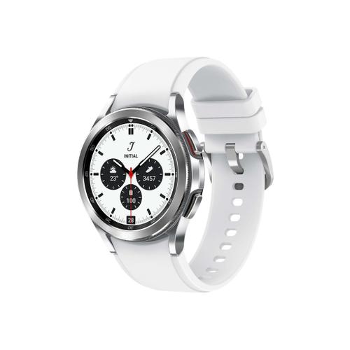Samsung Galaxy Watch4 Classic - 42 Mm - Montre Intelligente Avec Bracelet De Sport Ridge - Fluoroélastomère - Affichage 1.2" - 16 Go - Nfc, Wi-Fi, Bluetooth - 4g - 46.5 G - Argent