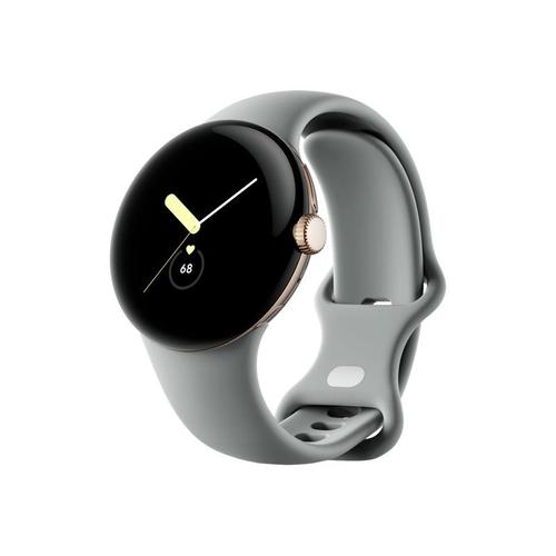 Google Pixel Watch - Or Champagne - Montre Connectée Avec Bracelet - Fluoroélastomère - Noisette - Taille Du Bracelet : L - 32 Go - Wi-Fi, Nfc, Bluetooth - 36 G