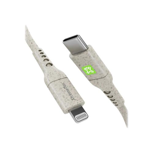 XtremeMac Eco - Câble Lightning - 24 pin USB-C mâle pour Lightning mâle - 1 m - blanc - biodégradable