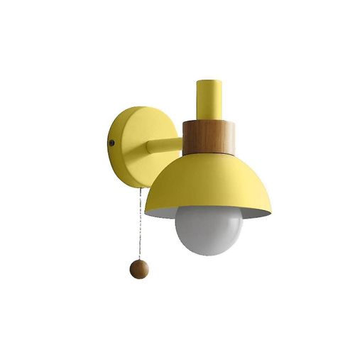 Salon Porche Aisle Lampe Nordic Minimalist Chambre Moderne Lampe de chevet Macaron Applique murale (jaune