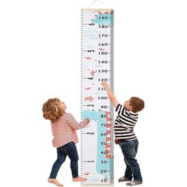HOMURY Toise Pour Enfants En Bois, Toise De Mesure Pour Chambre D'enfant, Puzzle En Bois Naturel, Pliable, Tableau De Croissance En Hauteur, Toise En Bois Pour Décoration Murale (200 Cm) (A