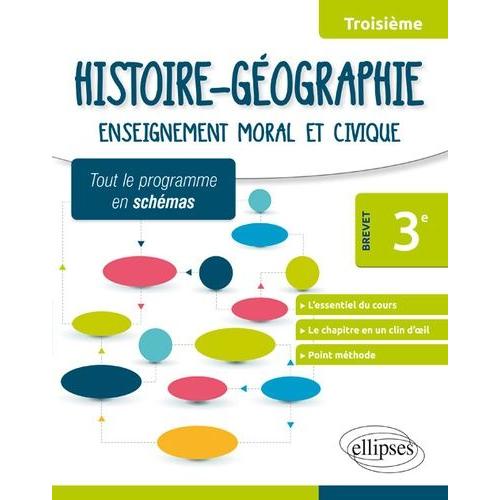 Histoire-Géographie Enseignement Moral Et Civique 3e Spécial Brevet - Tout Le Programme En Schémas