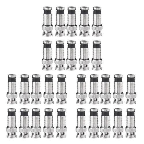 30 Pcs Bnc Connecteur de compression pour coaxial Rg59 Câble Cctv Caméras