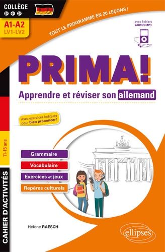 Prima! Apprendre Et Réviser Son Allemand 5e 4e 3e A1-A2 Lv1-Lv2 - Cahier D'activités