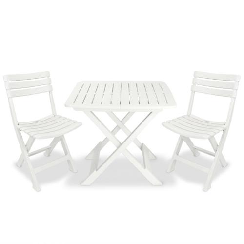 Ensemble Table Et 2 Chaises Camping Balcon - Blanc