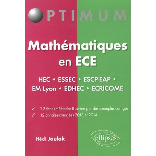 Mathématiques En Ece - Fiches-Méthodes Et Annales Corrigées (2013-2014)