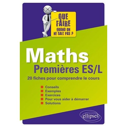Maths 1ere Es-L - 20 Fiches Pour Comprendre Le Cours