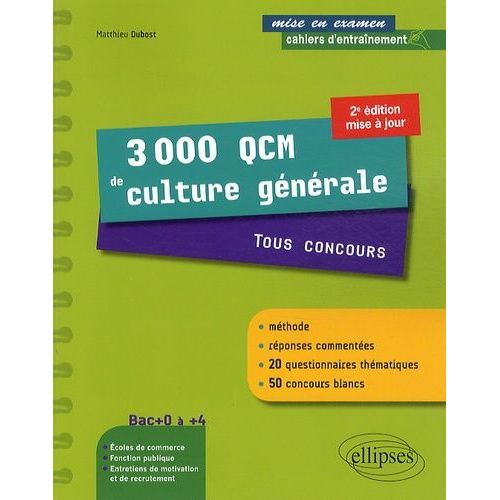 3 000 Qcm De Culture Générale - Tous Concours