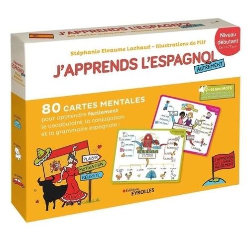 J'apprends L'espagnol Autrement Niveau Débutant - 80 Cartes Mentales Pour Apprendre Facile