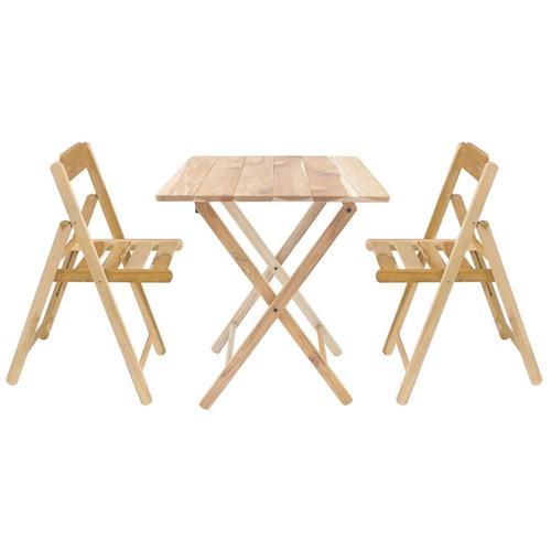 Ensemble Table Et Chaises De Jardin Pliante En Teck Fsc