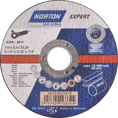 Disque à tronçonner Norton Expert acier/inox 115x22,23x2,5mm