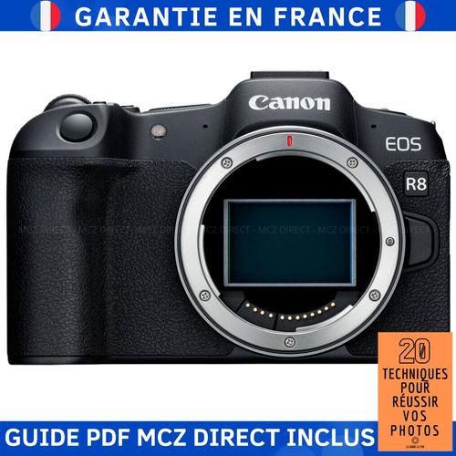 Canon EOS R8 Boîtier Nu + Guide PDF MCZ DIRECT '20 TECHNIQUES POUR RÉUSSIR VOS PHOTOS'