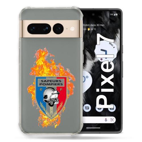 Coque Renforcée Transparente Pour Google Pixel 7 Pompier Feu