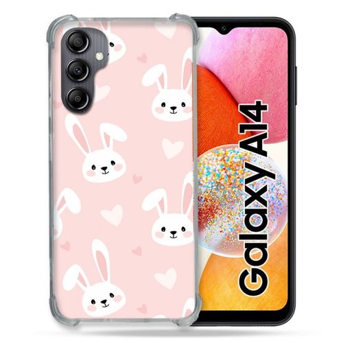 Coque Renforcée Pour Samsung Galaxy A14 4g / 5g Animal Lapin Rose