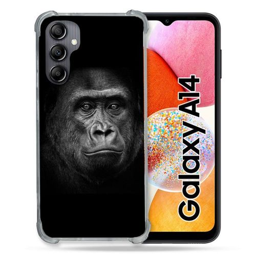 Coque Renforcée Pour Samsung Galaxy A14 4g / 5g Animal Gorille Noir