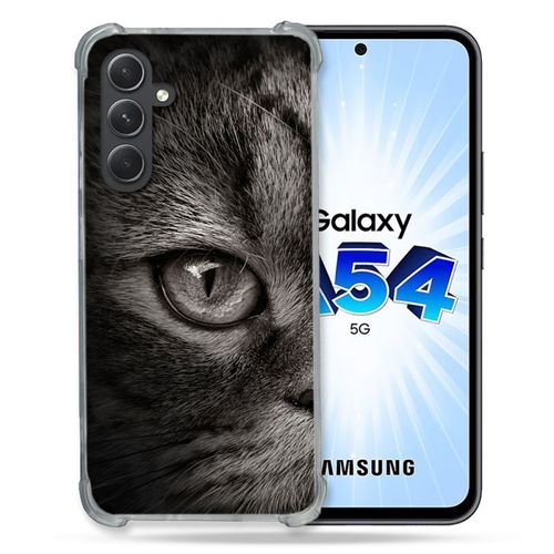 Coque Renforcée Pour Samsung Galaxy A54 5g Animal Chat Gris