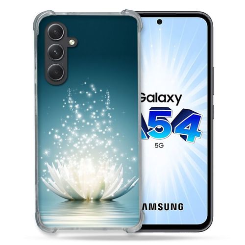 Coque Renforcée Pour Samsung Galaxy A54 5g Fleur Lotus Blanc