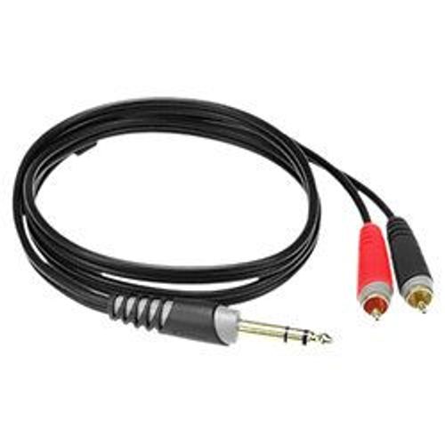 Câble adaptateur Jack 6.35mm mâle / 2x RCA mâle 3m KLOTZ