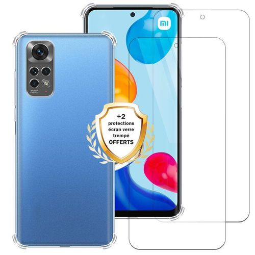 Coque Xiaomi Redmi Note 11 Antichoc Silicone + 2 Vitres En Verre Trempé Protection Écran Evetane