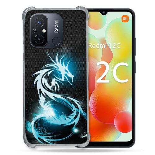Coque Renforcée Pour Xiaomi Redmi 12c Fantastique Dragon Bleu