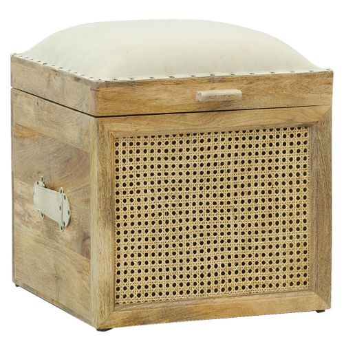Coffre Pouf Carré En Manguier