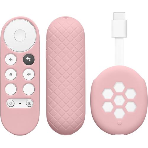 Étui Compatible Avec Google Chcast 2020 4K (Not For New-Generation) - 2X Coque Télécommande Tv En Silicone - Housse Télécommande Tv - Rose Ancien