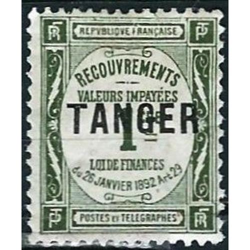 Maroc, Protectorat Français 1918, Beau Timbre Taxe Yvert 42, Recouvrement 1c. Olive De Métropole Surchargé "Tanger", Neuf*