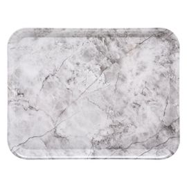 Plateau De Service Effet Marbre "Mela" 43cm Blanc