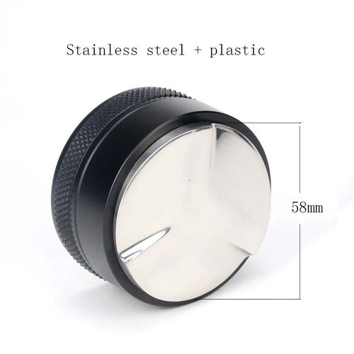 Poignée de machine à café à double oreille en acier inoxydable,filtre sans fond,porte-filtre pour Rocket Expobar E61,Cemilai,Rancilio,58mm - Type Black-58mm-Trefoil