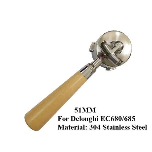 Porte-filtre à café à double bec pour Delonghi Dedica EC680/685,machine à expresso,accessoire Barista,51mm - Type Beech wood-2 mouths-51mm