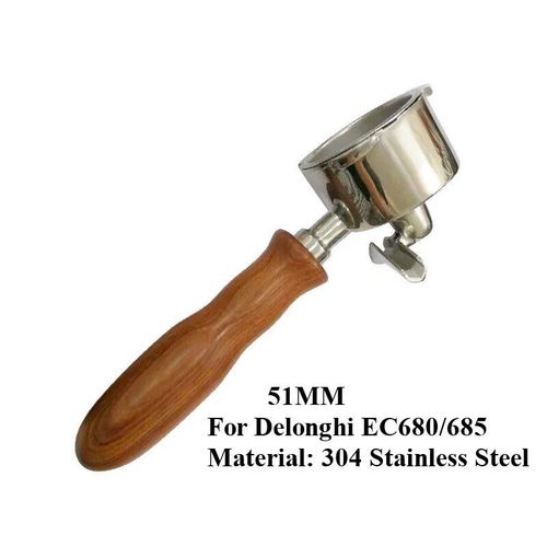 Porte-filtre à café à double bec pour Delonghi Dedica EC680/685,machine à expresso,accessoire Barista,51mm - Type Red wood D-2 mouths-51mm