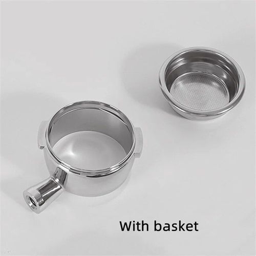 Poignée de machine à café à double oreille en acier inoxydable,filtre sans fond,porte-filtre,porte-filtre,adapté pour GAGGIA ,tête de 58mm - Type With Basket-For GAGGIA 58mm