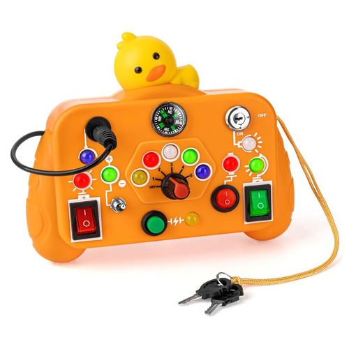 Busy Board Montessori 1 2 3 4 Ans, Jouet Bebe 1 an avec Interrupteur Lumineux LED, Voyage Portables Jouet Enfant 1 2 Ans Jeux Enfant 3 4 5 Ans, Bébé Enfant