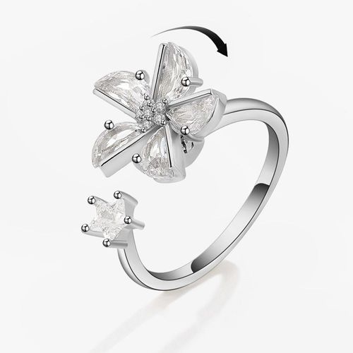Smjel-Bague Fidget Spinner Pour Femme,Bijoux De Mariage,Anti-Souligné,Anlande,Plusieurs Clip,Fleur,?il,Papillon,Animal,Rotation