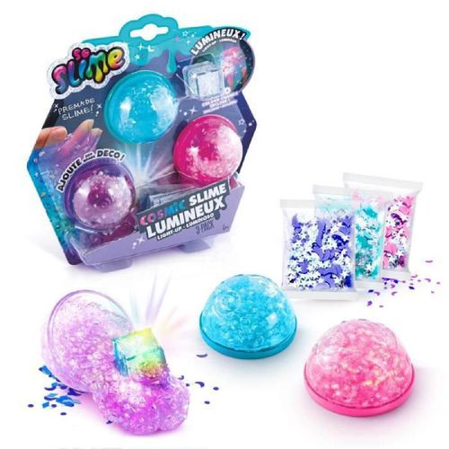 Pack De 3 Slime Cosmique Lumineux - So Slime - Loisirs Créatifs - Ssc 213 - Canal Toys