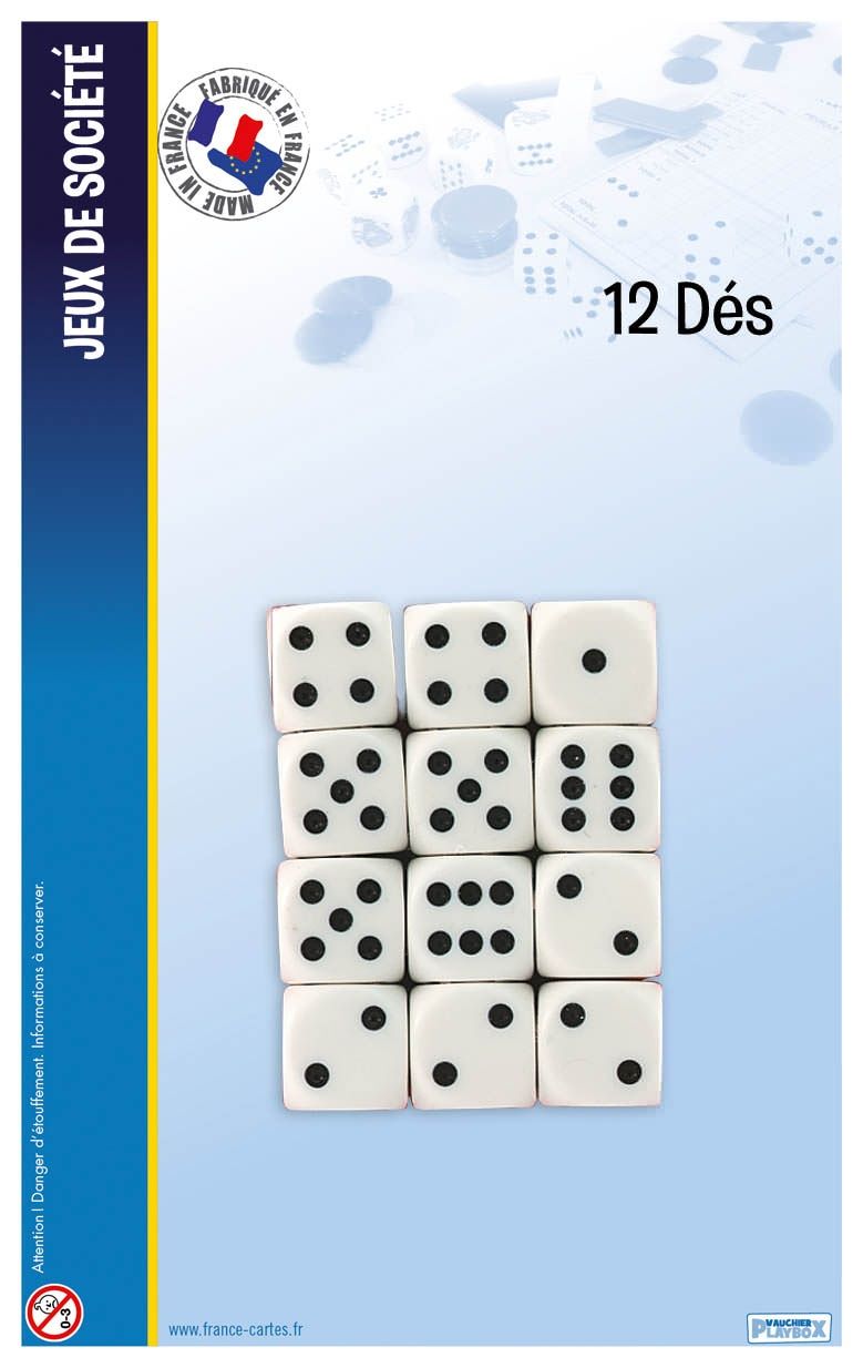 Jeu Traditionnel 12 Dés 18mm - Blister