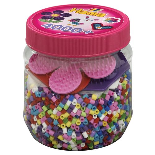 Hama Midi Pot Rose 4000 Perles +3 Plq