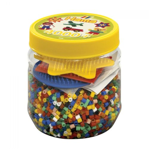 Hama Midi Pot Jaune 4000 Perles +3 Plq