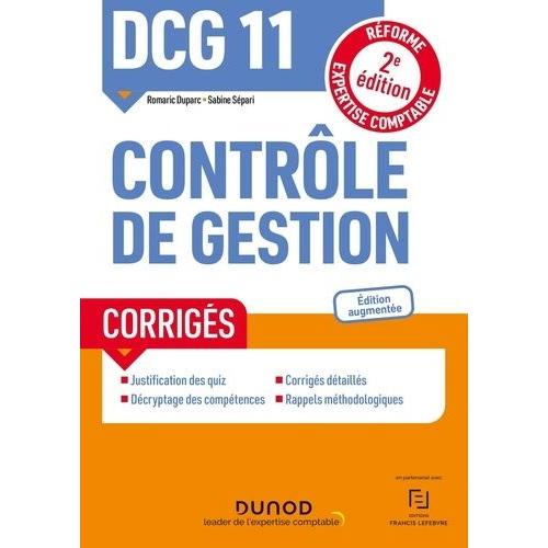 Dcg 11 Contrôle De Gestion - Corrigés