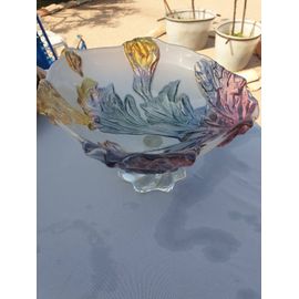 Coupe Verre Poli Gravé Coloré 