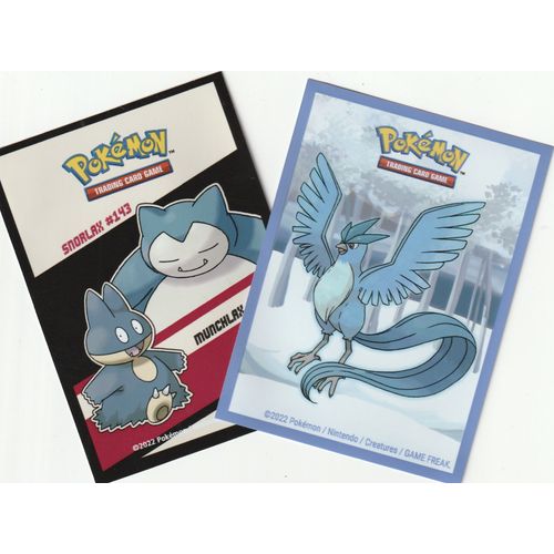 2 Protèges Cartes Pokémon - Sleeves - Ronflex/Artikodin -
