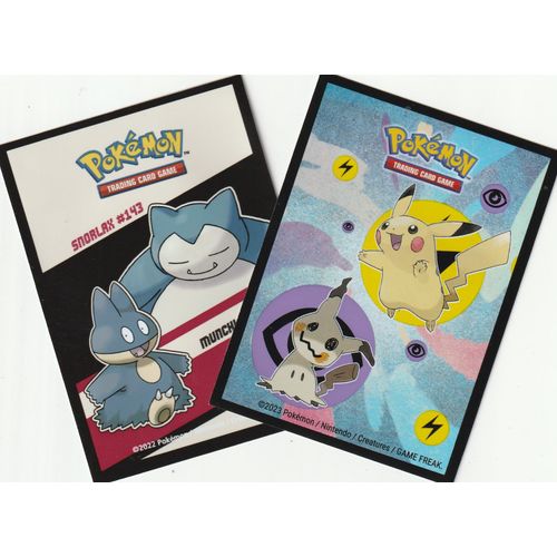 2 Protèges Cartes Pokémon - Sleeves - Pikachu Mimiqui/Ronflex