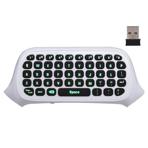 Mini clavier rétro-éclairé vert Xbox One, récepteur 2.4 ghz, sans fil, pour jeu de messages, Chatpad, avec casque et Audio