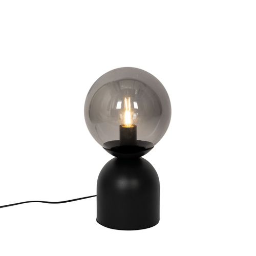 Lampe De Table Noire Verre Fumé
